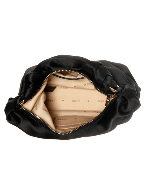 Guess Velina Satin Hobo Bag Zwart | GUESS-SN29082