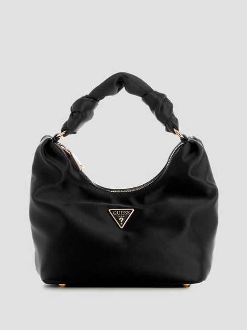 Guess Velina Satin Hobo Bag Zwart | GUESS-SN29082