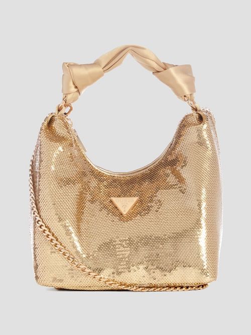 Guess Velina Sequin Hobo Bag Goud | GUESS-SN29081