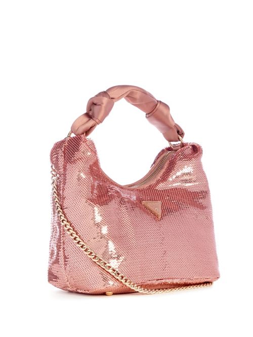 Guess Velina Sequin Hobo Bag Roze Goud | GUESS-SN29124