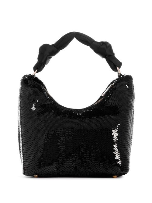 Guess Velina Sequin Hobo Bag Zwart | GUESS-SN29112