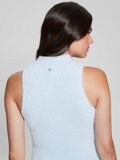 Guess Vero Fuzzy Sweater Dress Blauw | GUESS-SN27017