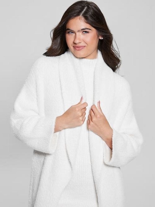 Guess Vero Oversized Mini Cardigan Coat Wit | GUESS-SN27817