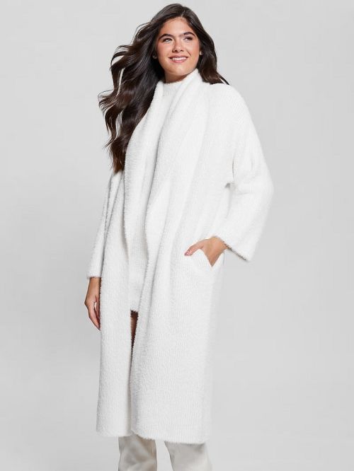 Guess Vero Oversized Mini Cardigan Coat Wit | GUESS-SN27817