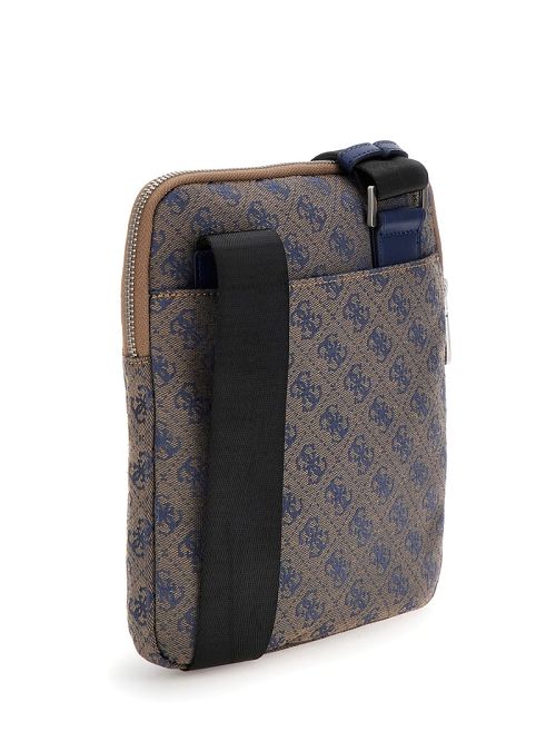 Guess Vezzola Jacquard Flat Crossbody Blauw | GUESS-SN31724