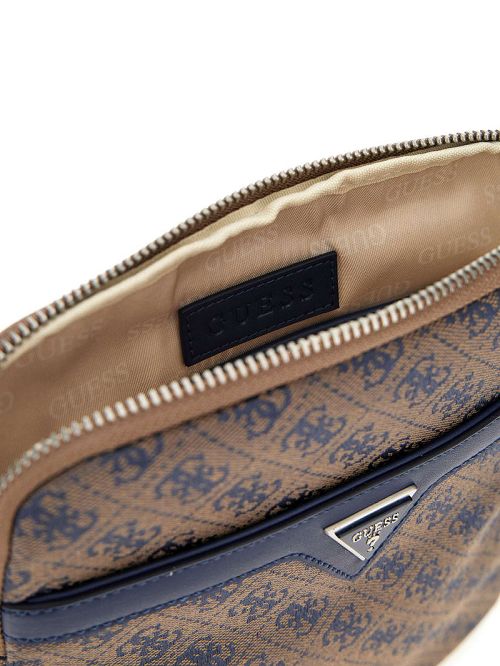 Guess Vezzola Jacquard Flat Crossbody Blauw | GUESS-SN31724