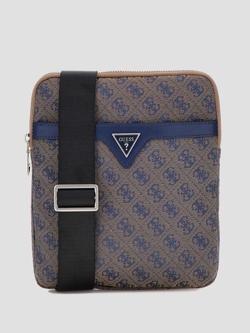 Guess Vezzola Jacquard Flat Crossbody Blauw | GUESS-SN31724