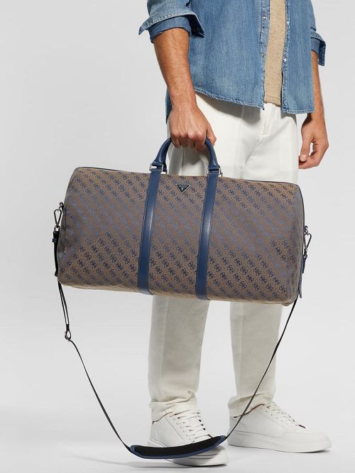 Guess Vezzola Jacquard Weekender Bag Blauw | GUESS-SN31699