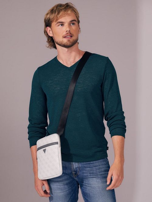 Guess Vezzola Smart Flat Crossbody Zwart Wit | GUESS-SN31712