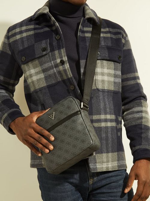 Guess Vezzola Smart Top Zip Square Crossbody Zwart | GUESS-SN31734