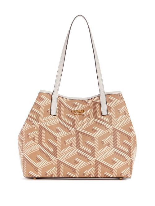 Guess Vikky G Cube Tote Beige | GUESS-SN29348