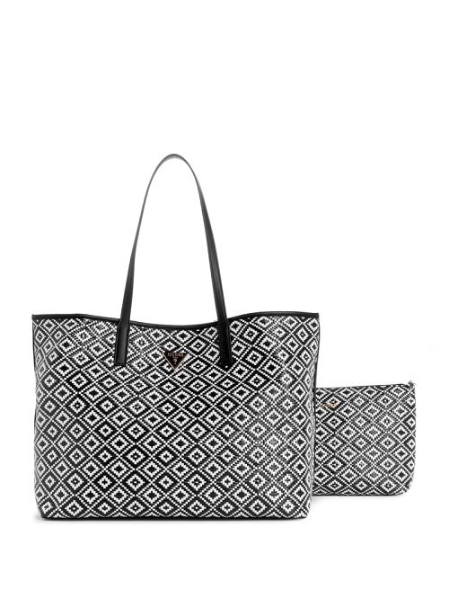 Guess Vikky Straw Tote Set Zwart | GUESS-SN29436