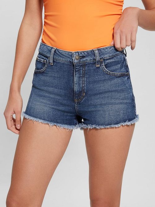 Guess Vintage-Inspired Denim Mom Shorts Blauw | GUESS-SN26496