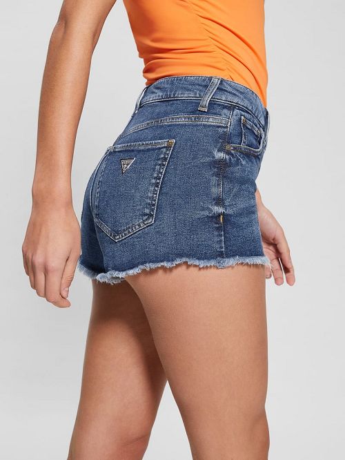 Guess Vintage-Inspired Denim Mom Shorts Blauw | GUESS-SN26496