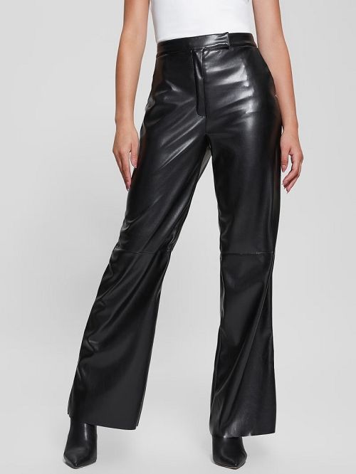 Guess Vixen Faux-Leather Pants Zwart | GUESS-SN28237