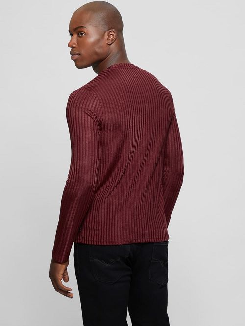 Guess Warehouse V-Neck Knit Tee Rood | GUESS-SN30615