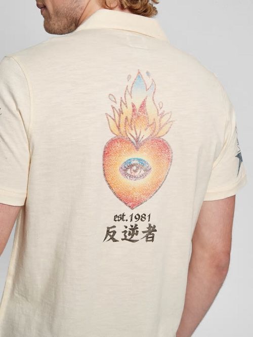 Guess Washed Art Shirt Wit | GUESS-SN31114
