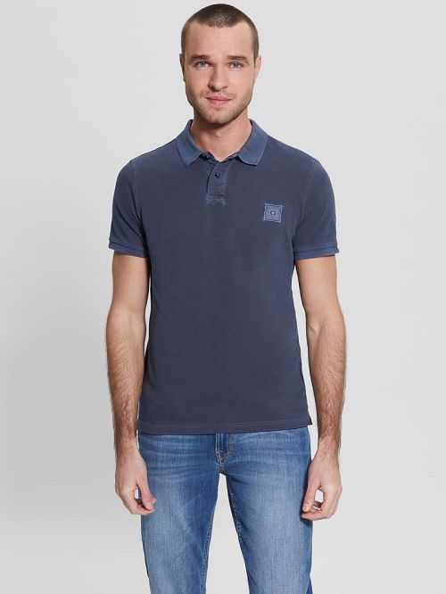 Guess Washed Polo Blauw | GUESS-SN31171