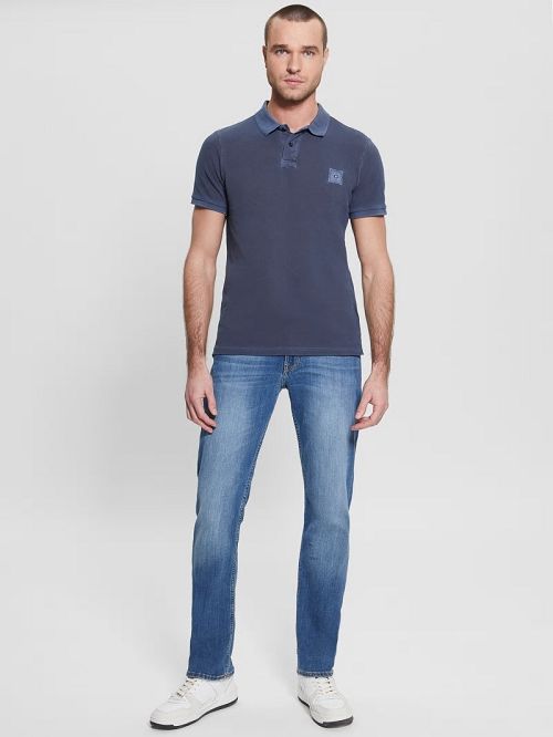 Guess Washed Polo Blauw | GUESS-SN31171