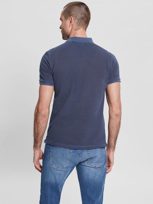 Guess Washed Polo Blauw | GUESS-SN31171