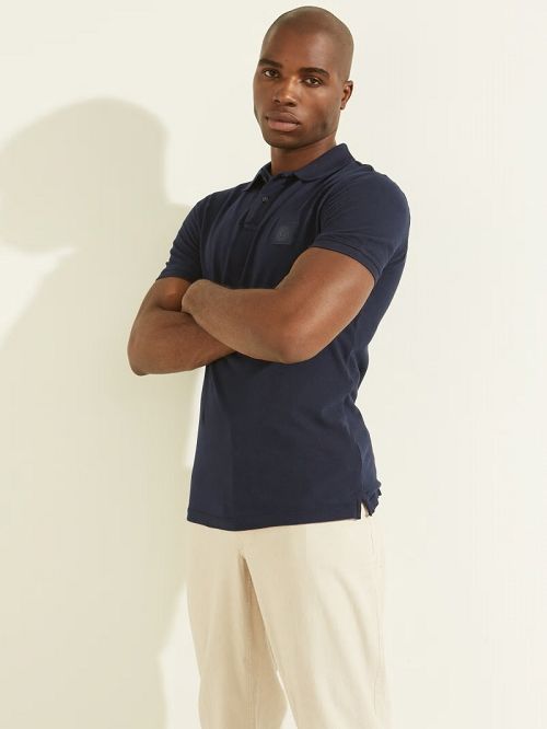 Guess Washed Polo Blauw | GUESS-SN31206