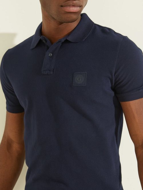 Guess Washed Polo Blauw | GUESS-SN31206