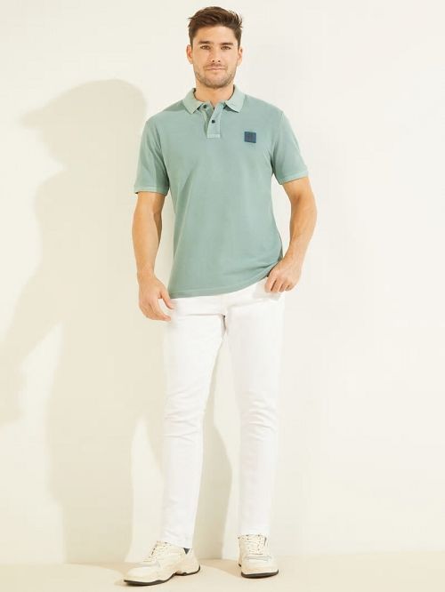 Guess Washed Polo Groen | GUESS-SN31089