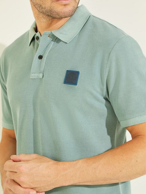 Guess Washed Polo Groen | GUESS-SN31089