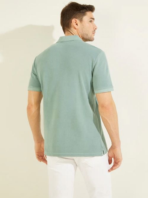 Guess Washed Polo Groen | GUESS-SN31089