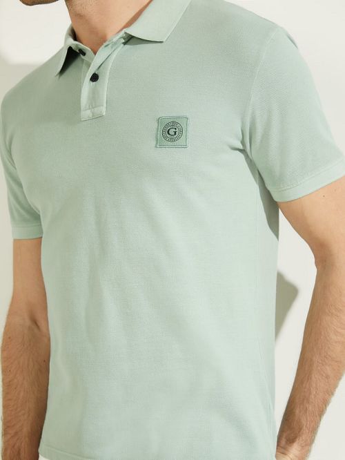 Guess Washed Polo Groen | GUESS-SN31205