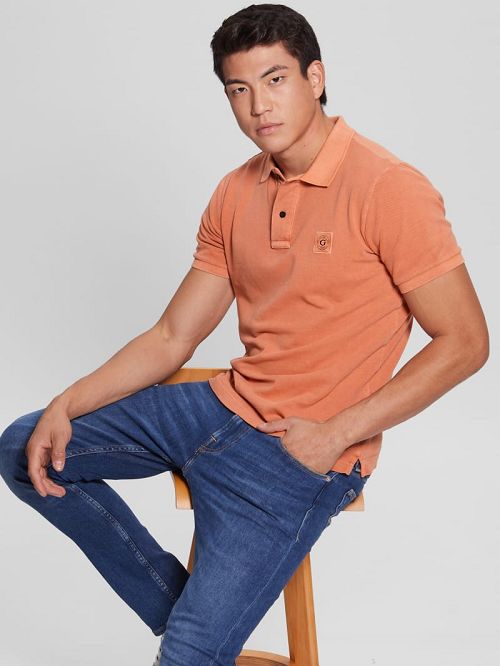 Guess Washed Polo Oranje | GUESS-SN31203