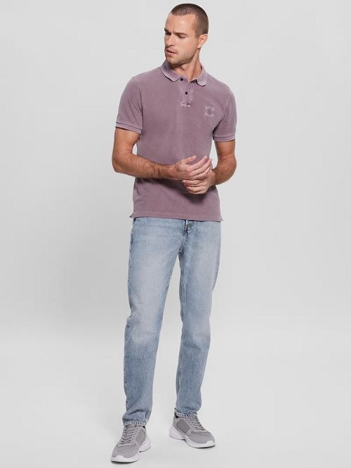 Guess Washed Polo Paars | GUESS-SN31088