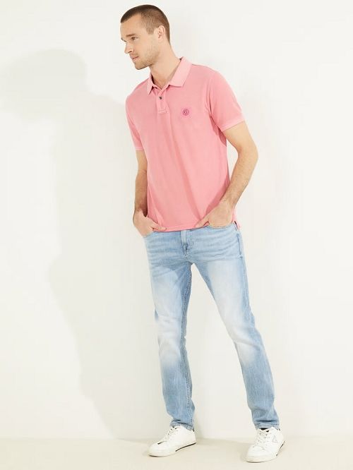 Guess Washed Polo Roze | GUESS-SN31090