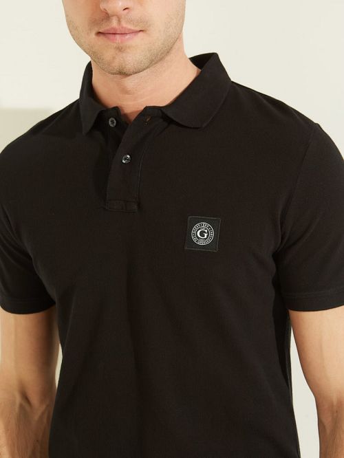 Guess Washed Polo Zwart | GUESS-SN31173