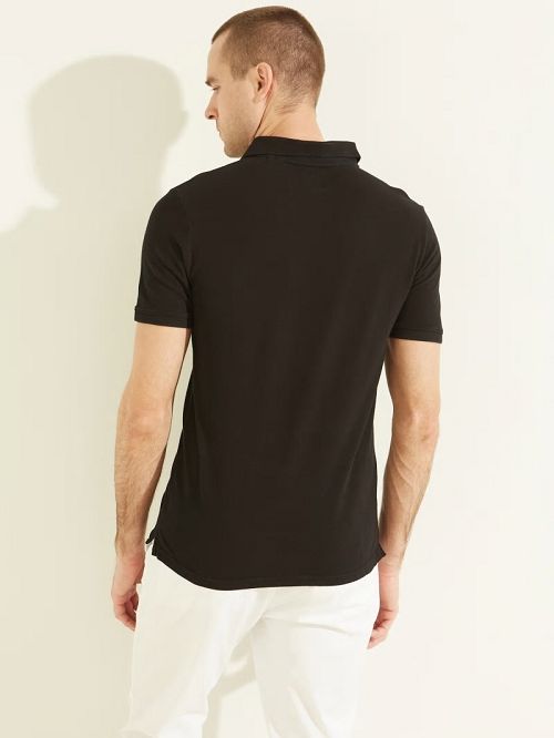 Guess Washed Polo Zwart | GUESS-SN31173