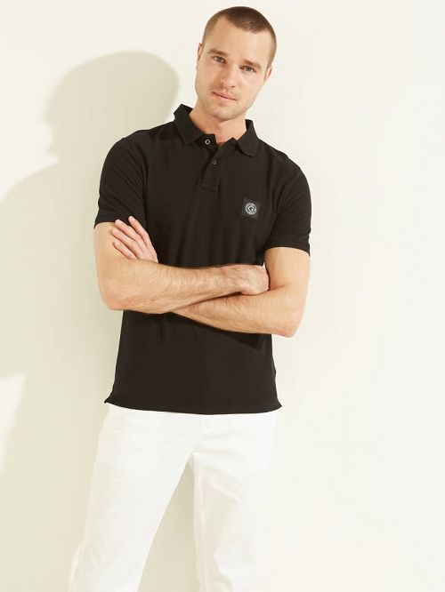 Guess Washed Polo Zwart | GUESS-SN31173