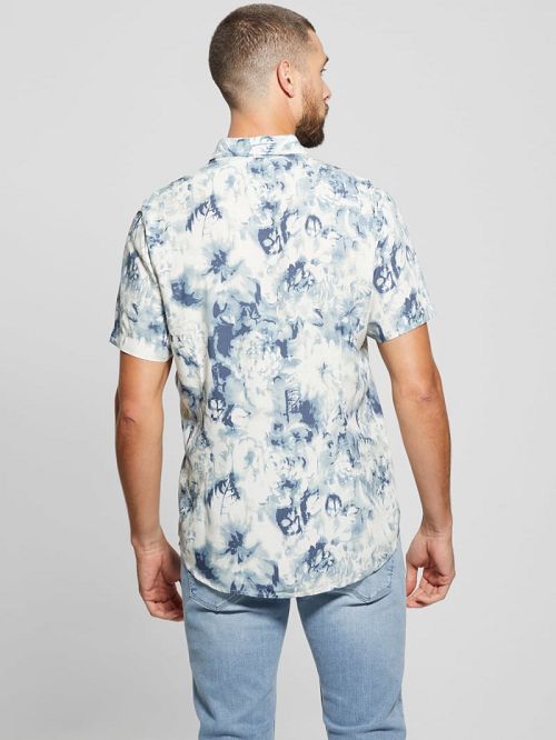 Guess Wayco Sateen Floral Shirt Blauw | GUESS-SN31252