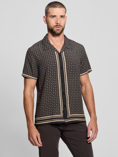 Guess Wayco Sateen Peony Shirt Zwart | GUESS-SN31330