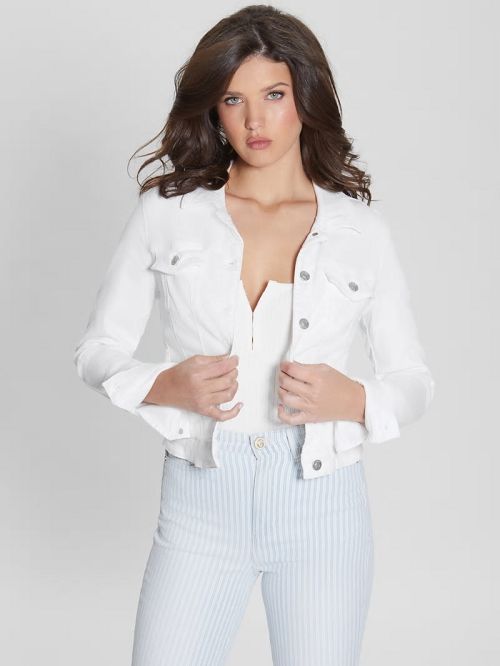 Guess White Denim Sexy Trucker Jacket Wit | GUESS-SN26700