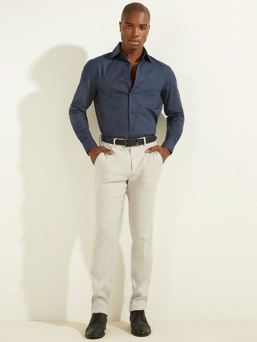 Guess William Shirt Blauw | GUESS-SN31179