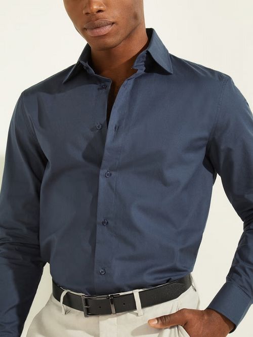 Guess William Shirt Blauw | GUESS-SN31179