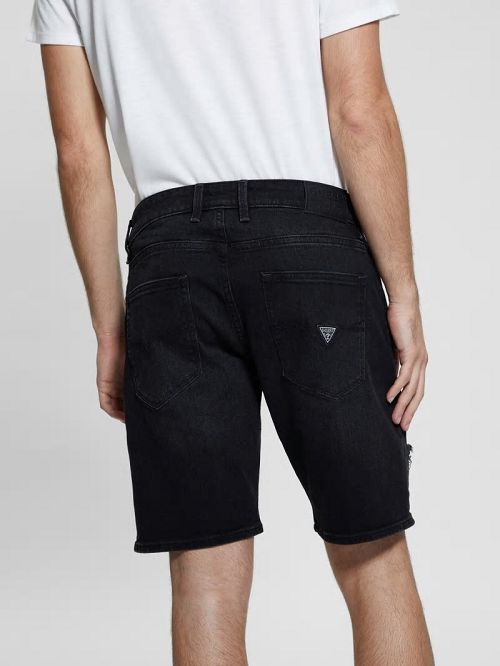 Guess Wyatt Destroyed Black Shorts Zwart | GUESS-SN31347