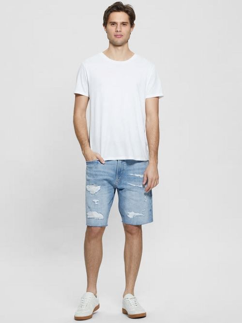Guess Wyatt Destroyed Shorts Blauw | GUESS-SN31372