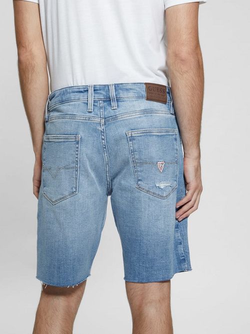 Guess Wyatt Destroyed Shorts Blauw | GUESS-SN31372