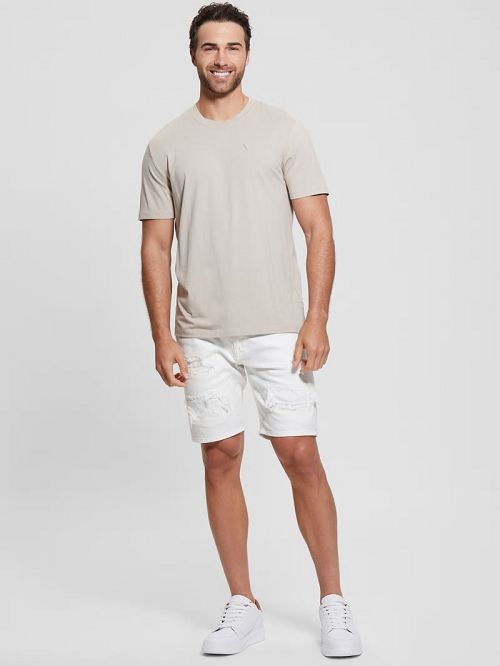 Guess Wyatt Destroyed White Shorts Wit | GUESS-SN31352
