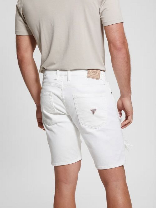 Guess Wyatt Destroyed White Shorts Wit | GUESS-SN31352