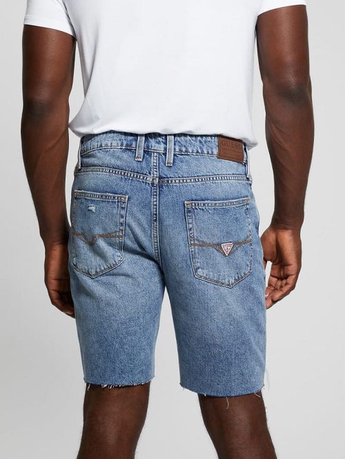 Guess Wyatt Distressed Denim Shorts Blauw | GUESS-SN31374