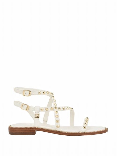 Guess Yamara Studded Strappy Gladiator Sandals Wit | GUESS-SN29661
