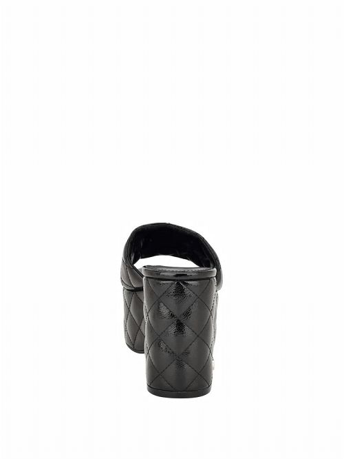Guess Yanni Quilted Platform Mules Zwart | GUESS-SN29676