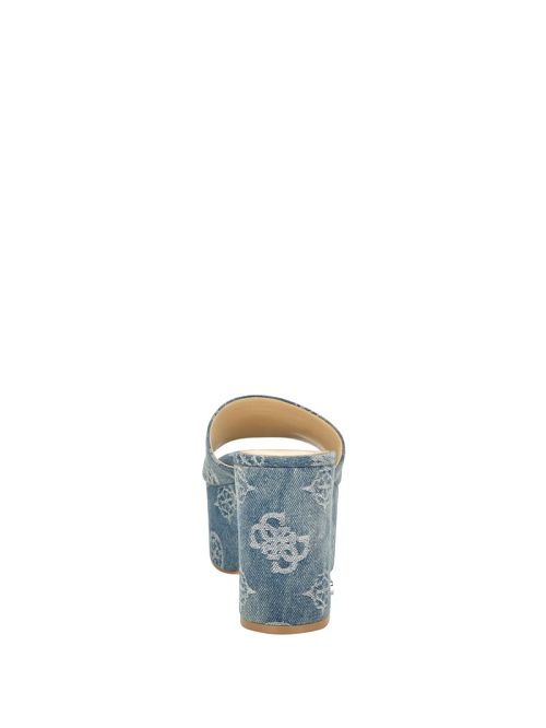 Guess Yapplea Denim Peony G Platform Mules Blauw | GUESS-SN29716